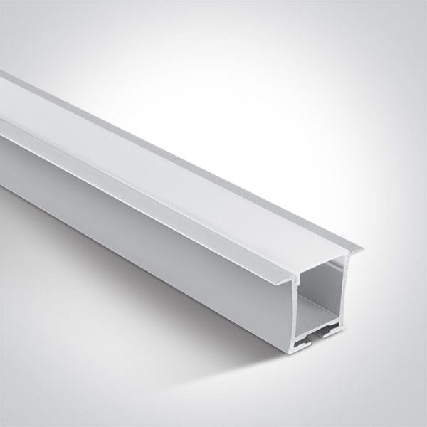 WHITE RECESSED PROFILE 2m + PC OPAL DIFFUSER - Lux LED