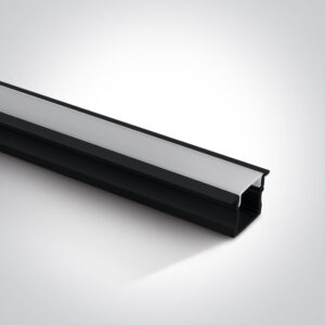BLACK RECESSED PROFILE 2m + PC opal diffuser