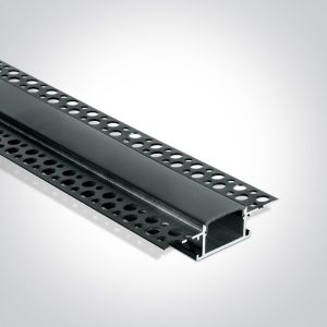 BLACK TRIMLESS PROFILE 2m FOR 20mm STRIPS + BLACK PC DIFFUSER